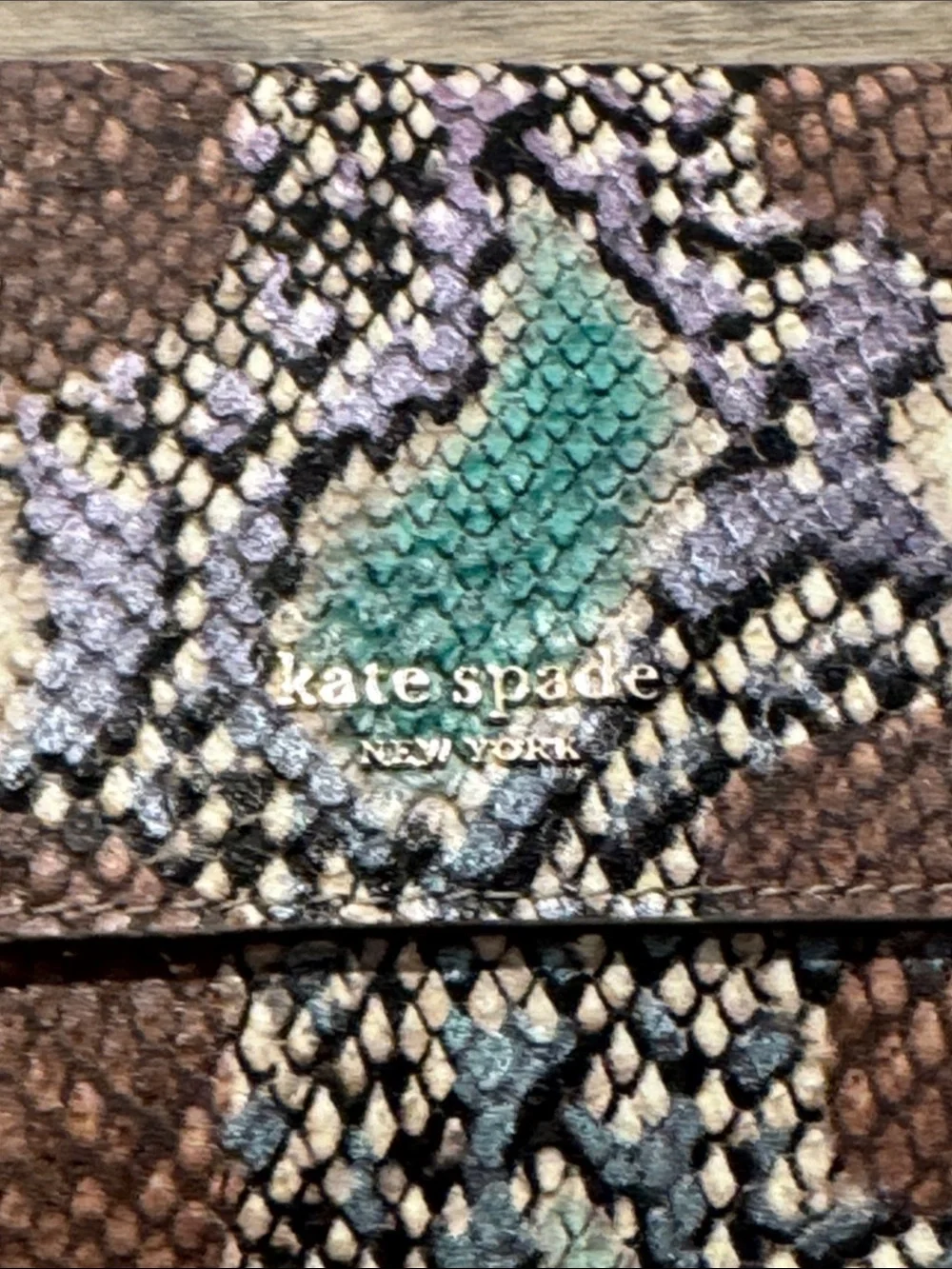 Kate Spade Make It Mine Python-Embossed Pouch YellowMulti PXRUB136-722
